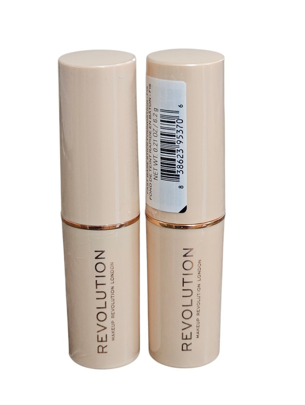 Makeup Revolution Fast Base Stick Foundation F15 - 2 Pack - Full Coverage - New